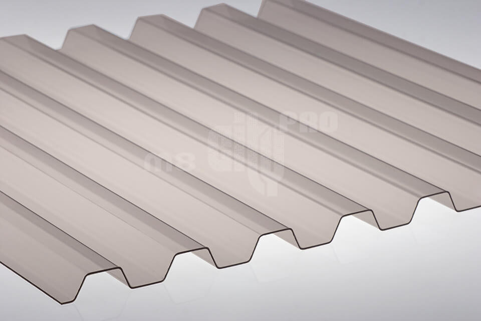 Профилированный ПВХ (шифер) Ондекс HR Greca 70/18 бронзовый прозрачный