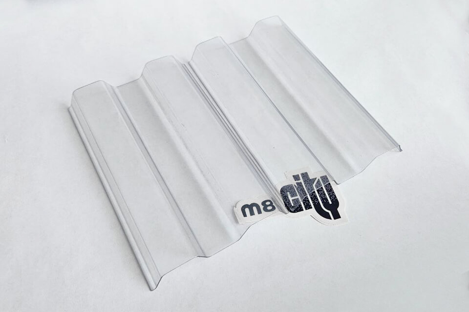 Профилированный ПВХ (шифер) Ондекс Ecolux Greca 70/18 прозрачный